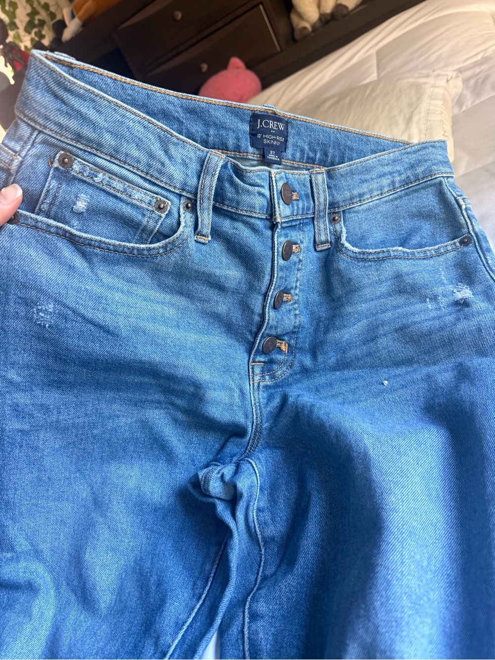 J. Crew Women's Skinny Button-Fly Jeans in Medium Blue